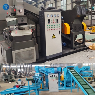 স্ক্র্যাপ ক্যাবল তামা তারের Granulator পুনর্ব্যবহার লাইন তামা চাল মেশিন