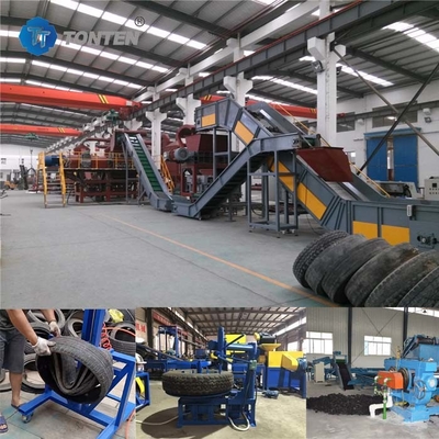 টায়ার Shredder পুনর্ব্যবহারযোগ্য মেশিন রাবার Crusher উত্পাদন লাইন